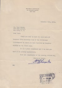 Walter Chrysler letter signed