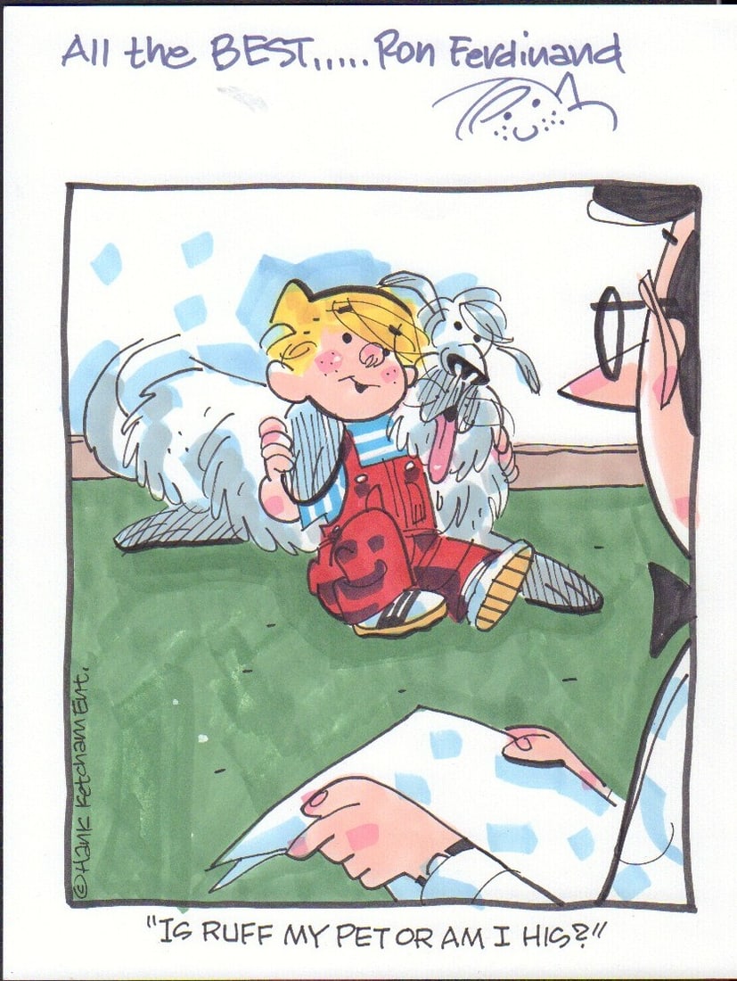 Hank Ketcham signed sketch (1 of 1)