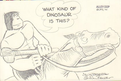 Alley Oop original art cartoon signed