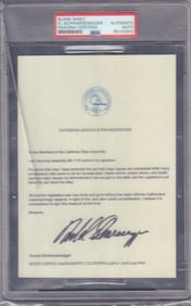 Arnold Schwarzenegger signed document PSA DNA