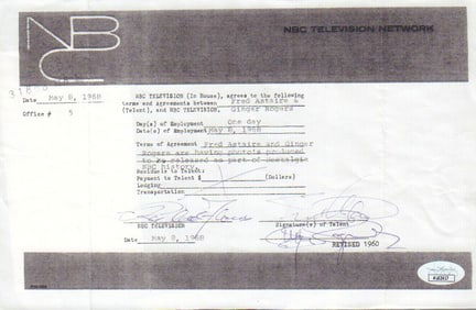 Fred and Ginger signed document