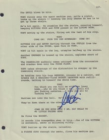 Al Pacino signed Scarface page from original script