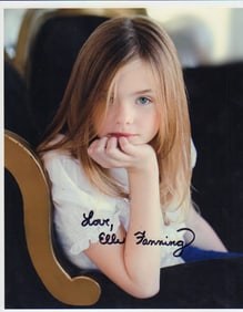 Elle Fanning signed photograph