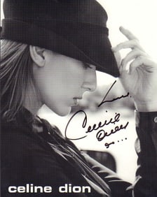Celine Dion signed photograph