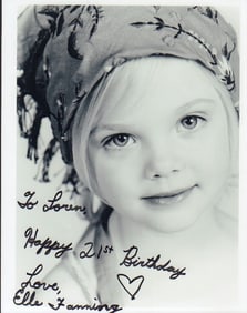 Elle Fanning signed photograph