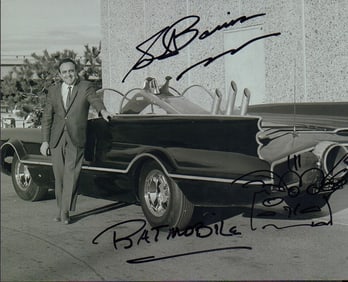 George Barris signed Batmobile photograph
