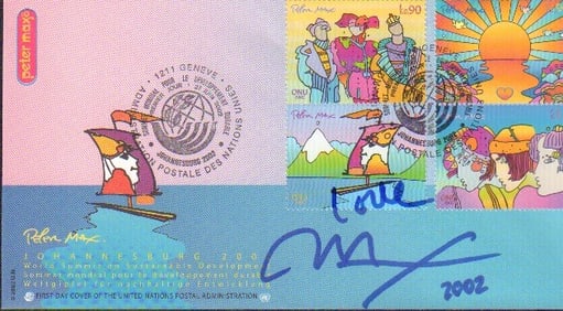 Peter Max signed FDC