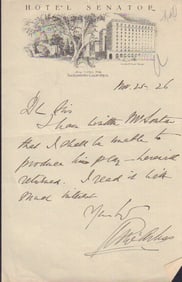 George Arliss letter signed