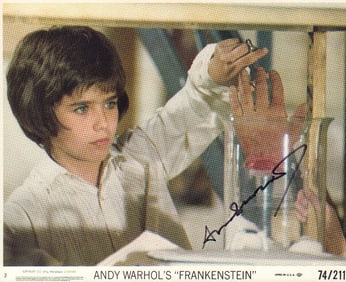 Andy Warhol signed Frankenstein lobby still