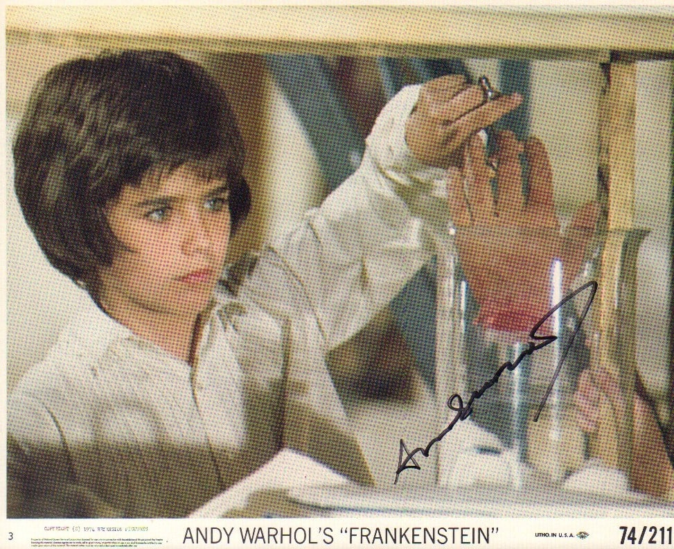 Andy Warhol signed Frankenstein lobby still (1 of 1)