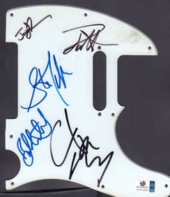 Aerosmith signed guitar pickguard