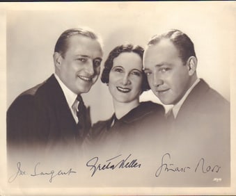 Band signed Greta Keller Joe Sargent and Stuart Ross photograph