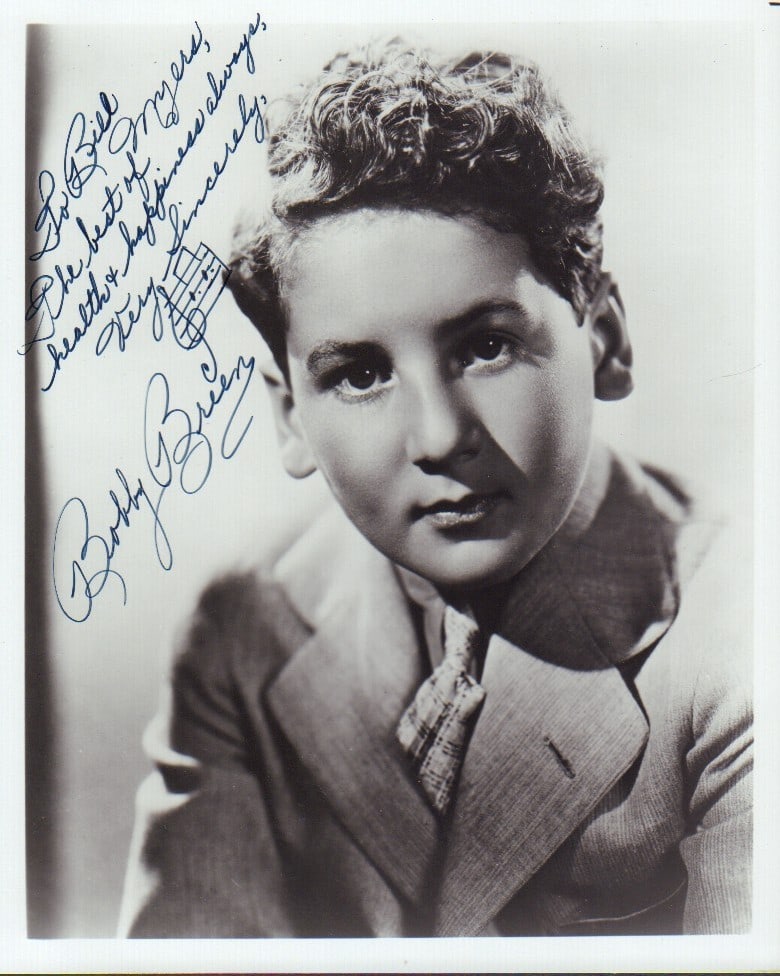Bobby Breen signed photograph (1 of 1)