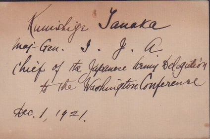 Kumisige Tanaka RARE WWII Pearl Harbor autograph