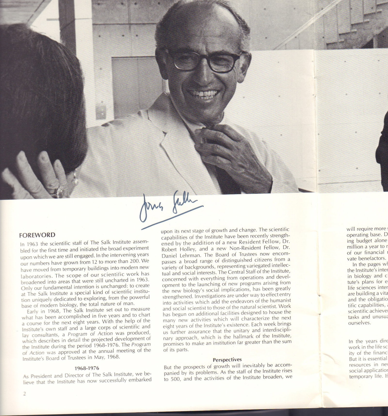 Jonas Salk signed book (1 of 1)