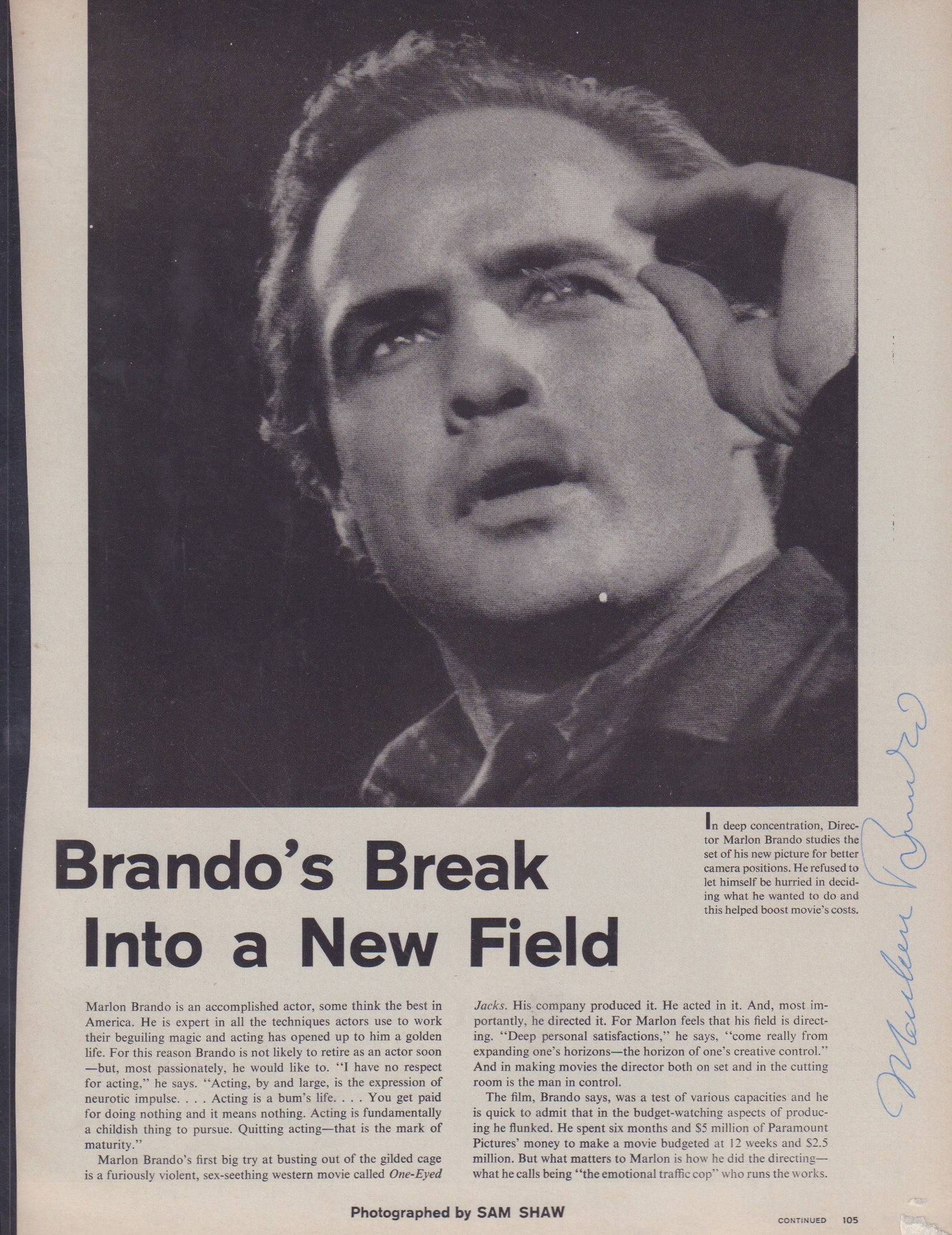 Marlon Brando rare signed photograph (1 of 1)
