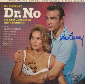 DR NO soundtrack LP cast signed