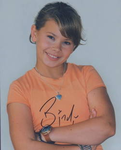 Bindi Irwin signed photograph: Young signed 8x10 of daughter of Steve Irwin who died young she has acarried on his business This item comes with a fully illustrated serial numbered letter of authenticity guaranteeing its