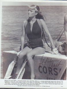 Jacqueline Bisset signed photograph: A sexy signed original still from the DEEP This item comes with a fully illustrated serial numbered letter of authenticity guaranteeing its authenticity for the life of the piece and is searchable