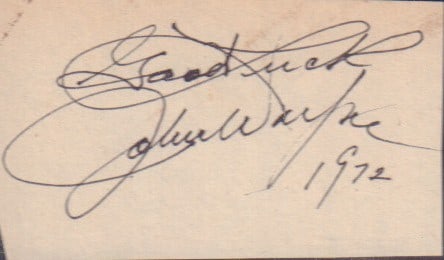 John Wayne signature (1 of 1)