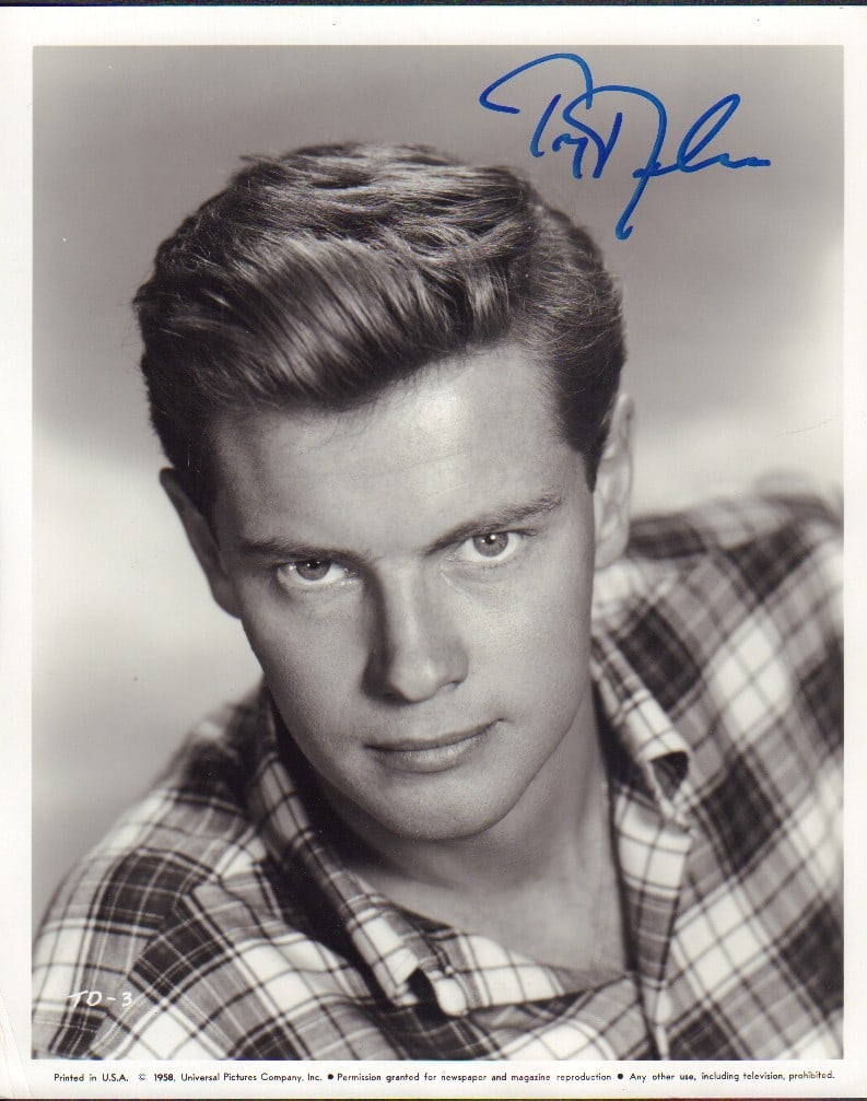 Troy Donahue signed photo: A nice vintage signed portrait of the deceased actor This item comes with a fully illustrated serial numbered letter of authenticity guaranteeing its authenticity for the life of the piece and is sear