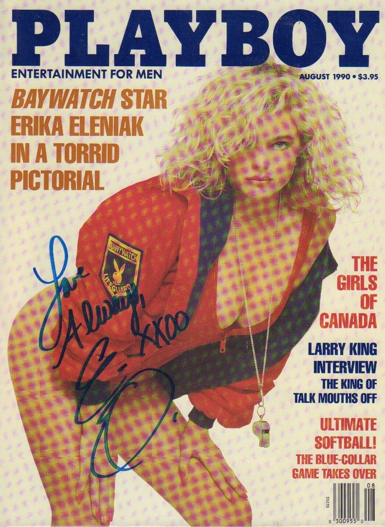 Erika Eleniak signed Playboy: A complete Playboy signed by cover girl Erika Eleniak one of the most beautiful woman to ever grace its pages This item comes with a fully illustrated serial numbered letter of authenticity guaranteei