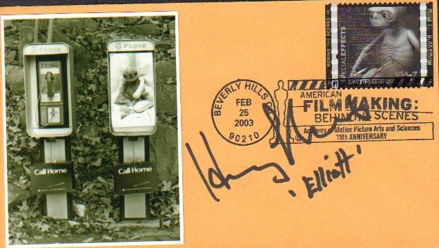 Henry Thomas ET signed FDC: A special ET stamped and American Filmaking cancellation signed by star Henry Thomas who also added Elliott his characters name in the classic film with COA