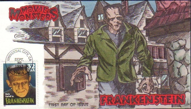 Frankenstein handpainted FDC (1 of 1)