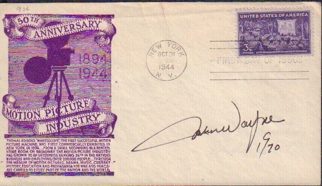 John Wayne signed FDC (1 of 1)