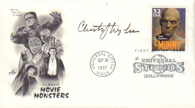 Christopher Lee signed FDC (1 of 1)