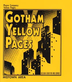 Batmn Returns prop Gotham Yellow Pages cover