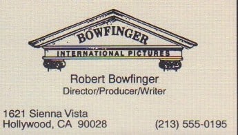 Bowfinger prop business card