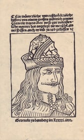 Dracula prop woodcut engraved page