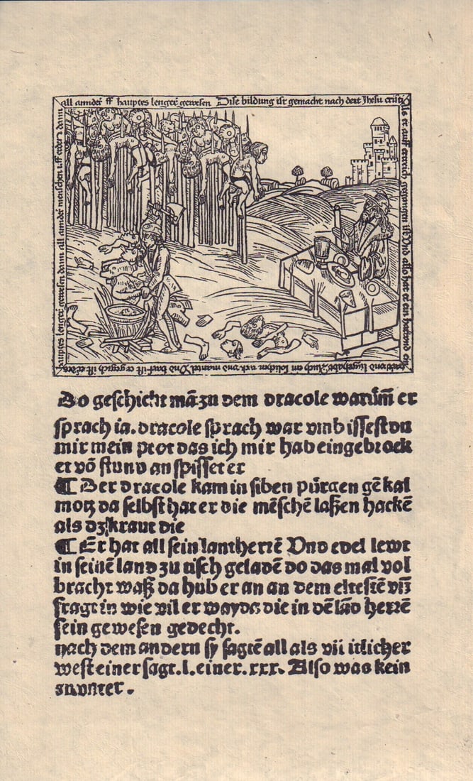 Dracula prop woodcut engraved page (1 of 1)