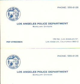 Dragnet prop business cards