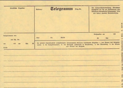 Sound of Music prop telegram