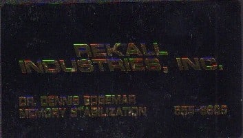 Total Recall prop futuristic business card