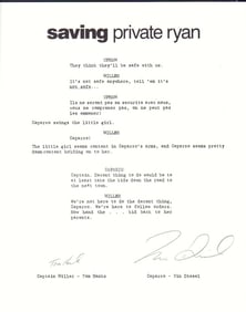 Saving Private Ryan rare signed script page