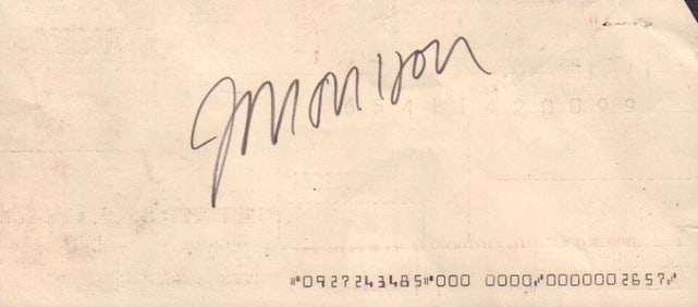 Jim Morrison signed plane ticket for another famous musician