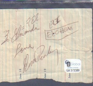 Elvis Presley rare signature breaking down his name