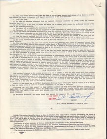 Clint Eastwood rare contract signed