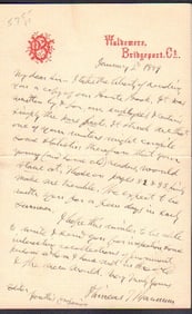 PHINEAS T BARNUM signed letter