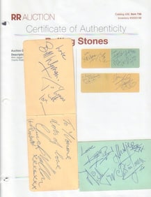 The Rolling Stones signed set of 60s signatures