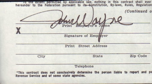 John Wayne signature