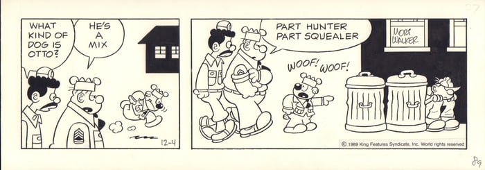 Mort Walker original comic strip Beetle Bailey