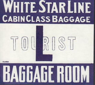 Titanic prop baggage tag