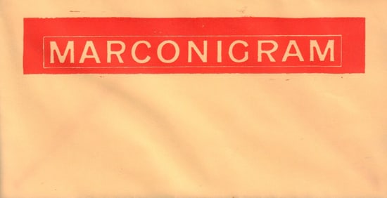 Titanic Marconigram prop telegram envelope