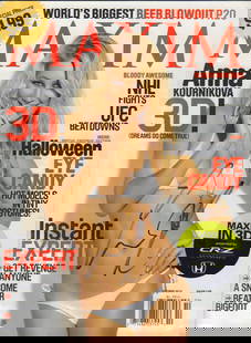 Anna Kournikova signed MAXIM magazine: A complete Maxim with a sexy bikini clad Anna on the cover signed by her This item comes with a fully illustrated serial numbered letter of authenticity guaranteeing its authenticity for the life of