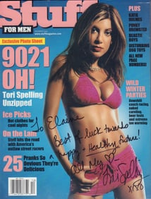 Tori Spelling signed magazine