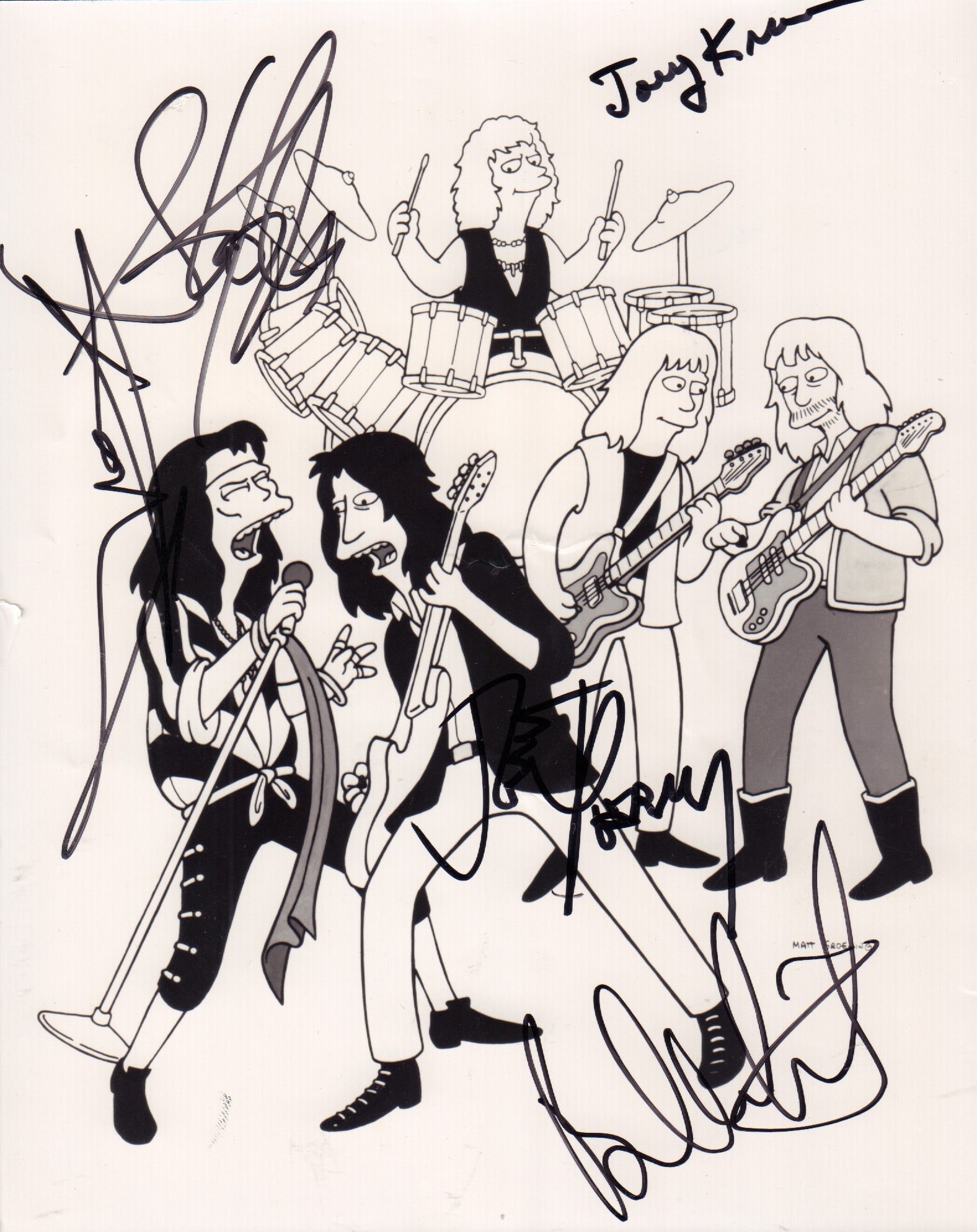 Aerosmith on the Simpsons signed photograph (1 of 1)